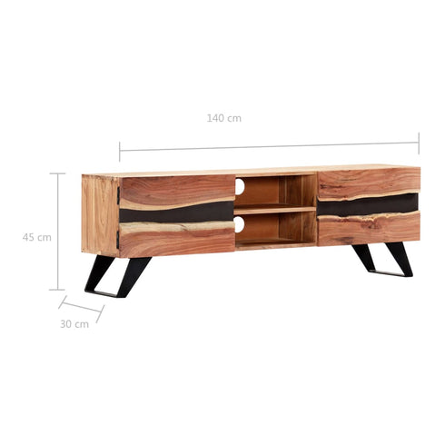 Swen Studio -  TV Cabinet 140x30x45 cm Solid Acacia Wood
